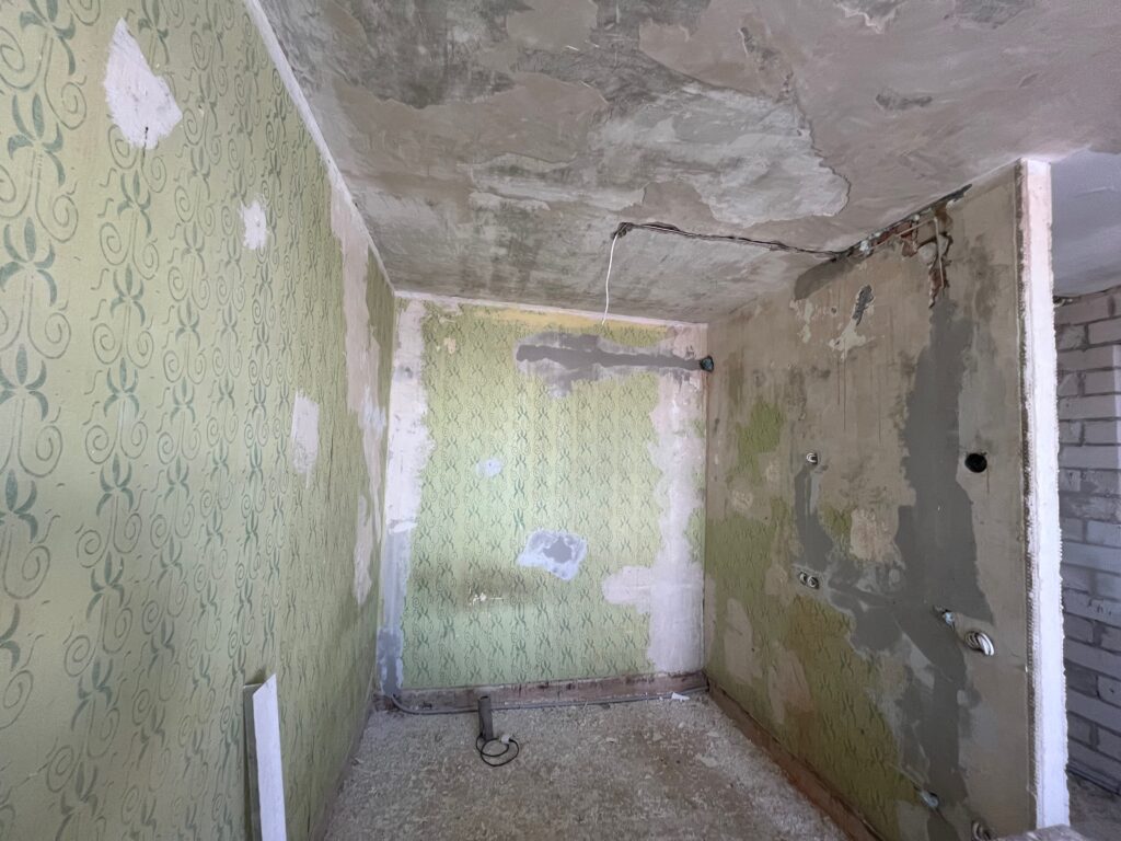 Virtuvė prieš buto rekonstrukciją Naujininkuose
